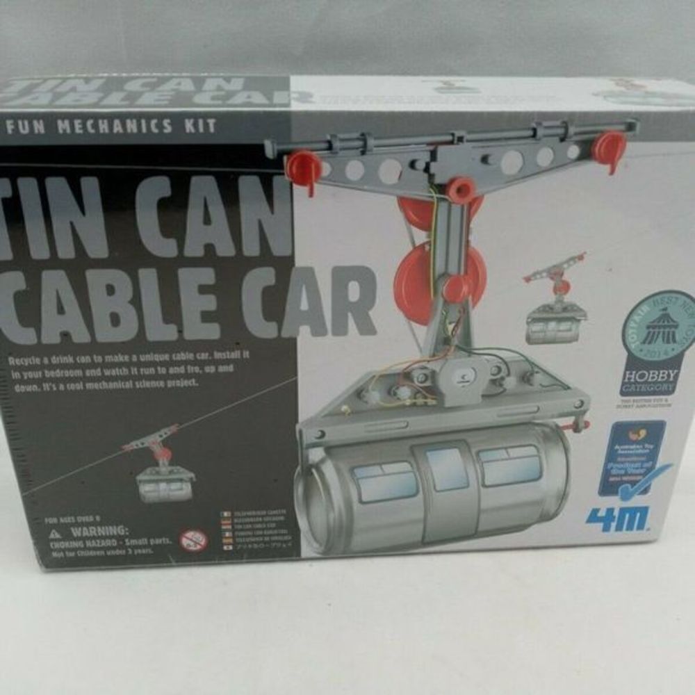 Tin Can Cable Car- Fun‎ Mechanics Kit by 4M Toy New